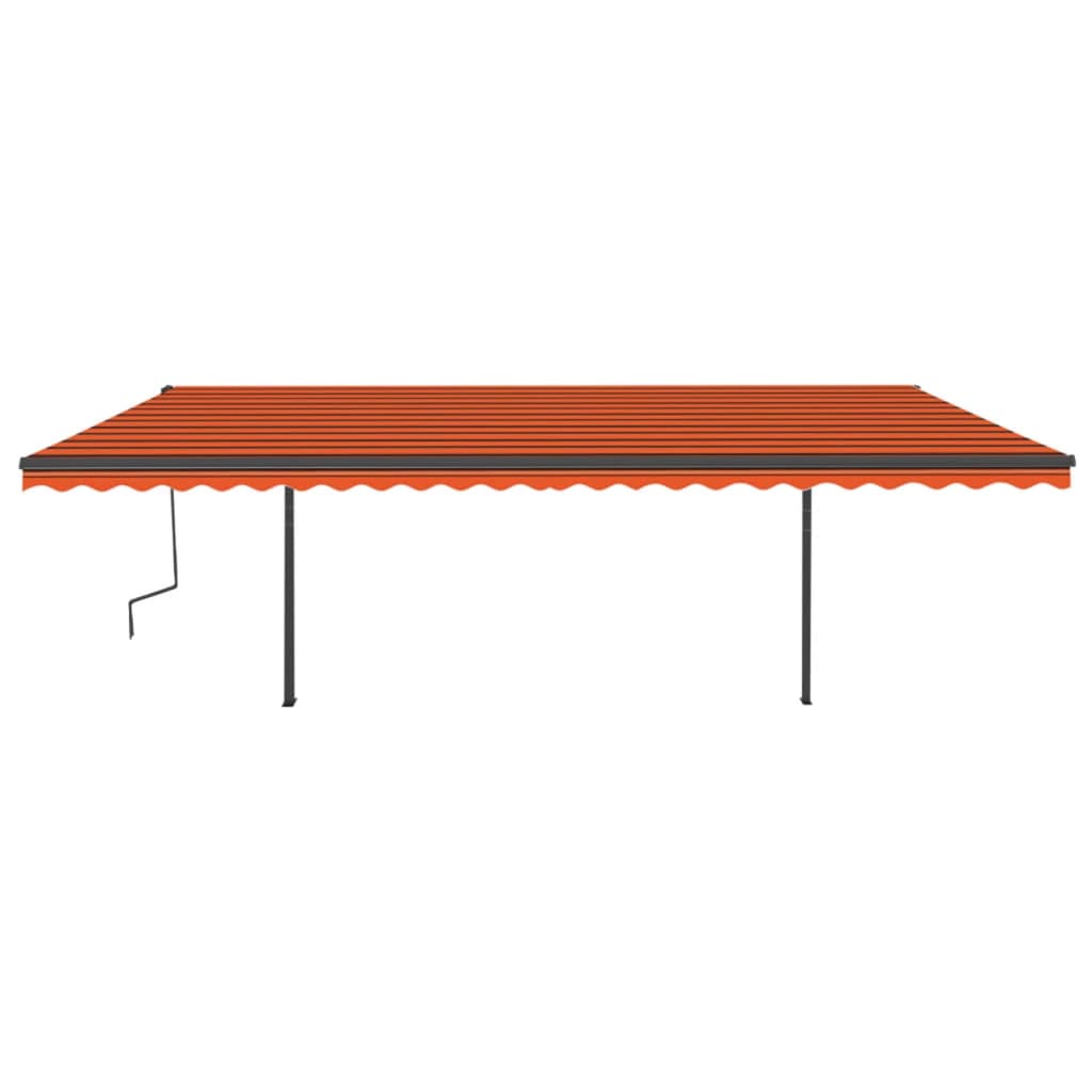 Tenda Retrattile Manuale con Pali 6x3,5 m Arancio e Marrone cod mxl 39699