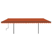 Tenda Retrattile Manuale con Pali 6x3,5 m Arancio e Marrone cod mxl 39699