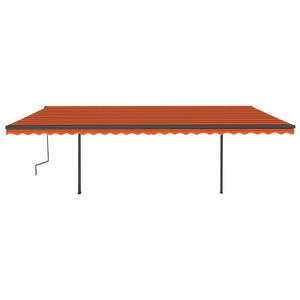 Tenda Retrattile Manuale con Pali 6x3,5 m Arancio e Marrone cod mxl 39699