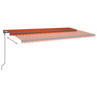 Tenda Retrattile Manuale con Pali 6x3,5 m Arancio e Marrone cod mxl 39699