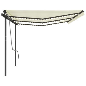 Tenda da Sole Retrattile Manuale con LED 6x3,5 m Crema cod mxl 55269