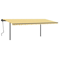 Tenda da Sole Retrattile Manuale con LED 6x3,5 m Gialla Bianca cod mxl 43767