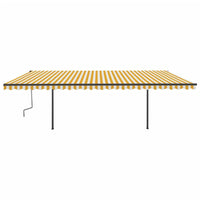 Tenda da Sole Retrattile Manuale con LED 6x3,5 m Gialla Bianca cod mxl 43767