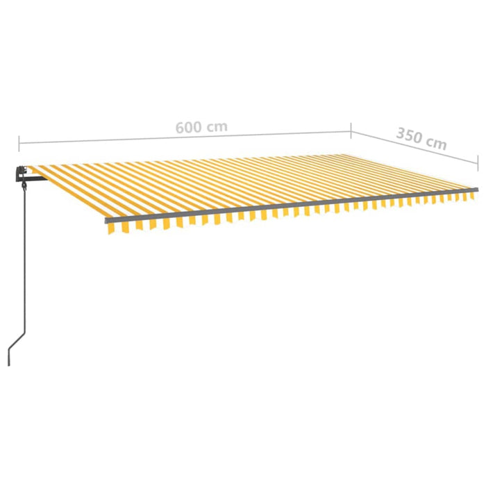 Tenda da Sole Retrattile Manuale con LED 6x3,5 m Gialla Bianca cod mxl 43767