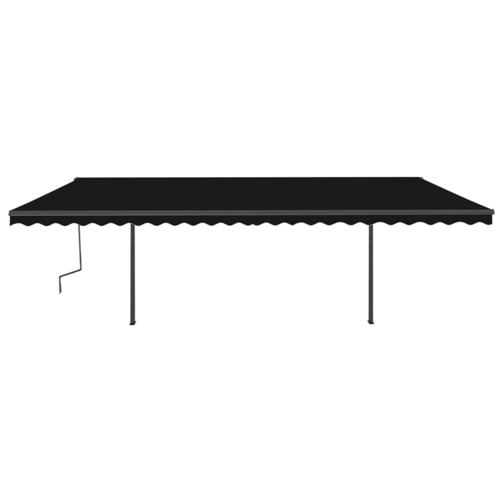 Tenda da Sole Retrattile Manuale con LED 6x3,5 m Antracite 3070284