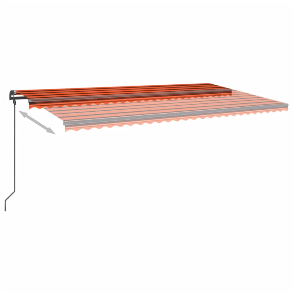 Tenda Automatica Sensore Vento e LED 6x3,5 m Arancio e Marrone 3070295