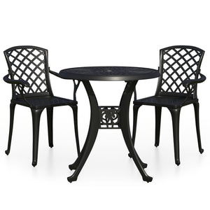 Set da Bistrot 3 pz in Alluminio Pressofuso Nero cod mxl 35517