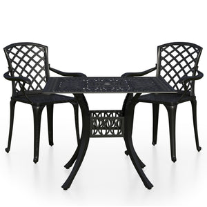 Set da Bistrot 3 pz in Alluminio Pressofuso Nero 3070587