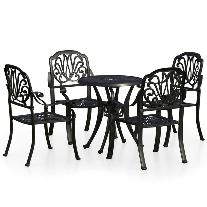 Set da Bistrot 5 pz in Alluminio Pressofuso Nero cod mxl 71372