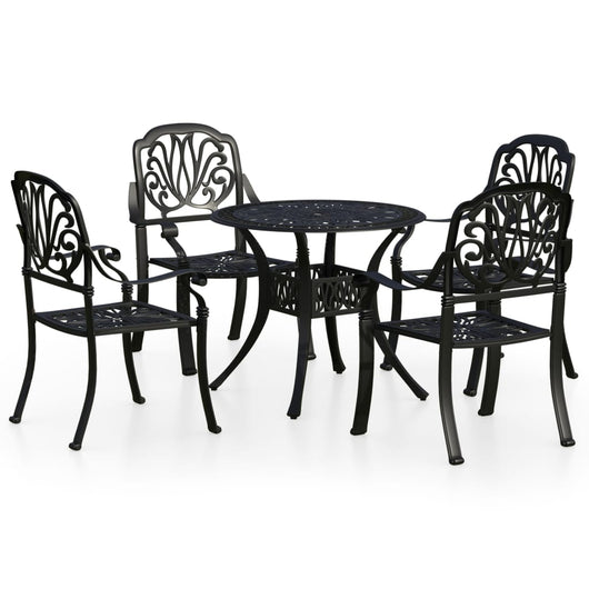 Set da Bistrot 5 pz in Alluminio Pressofuso Nero cod mxl 41724