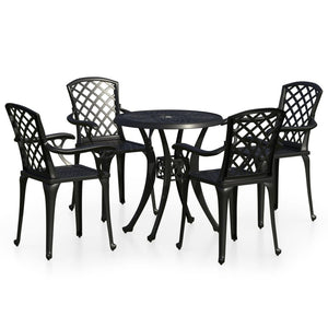 Set da Bistrot 5 pz in Alluminio Pressofuso Nero cod mxl 40343