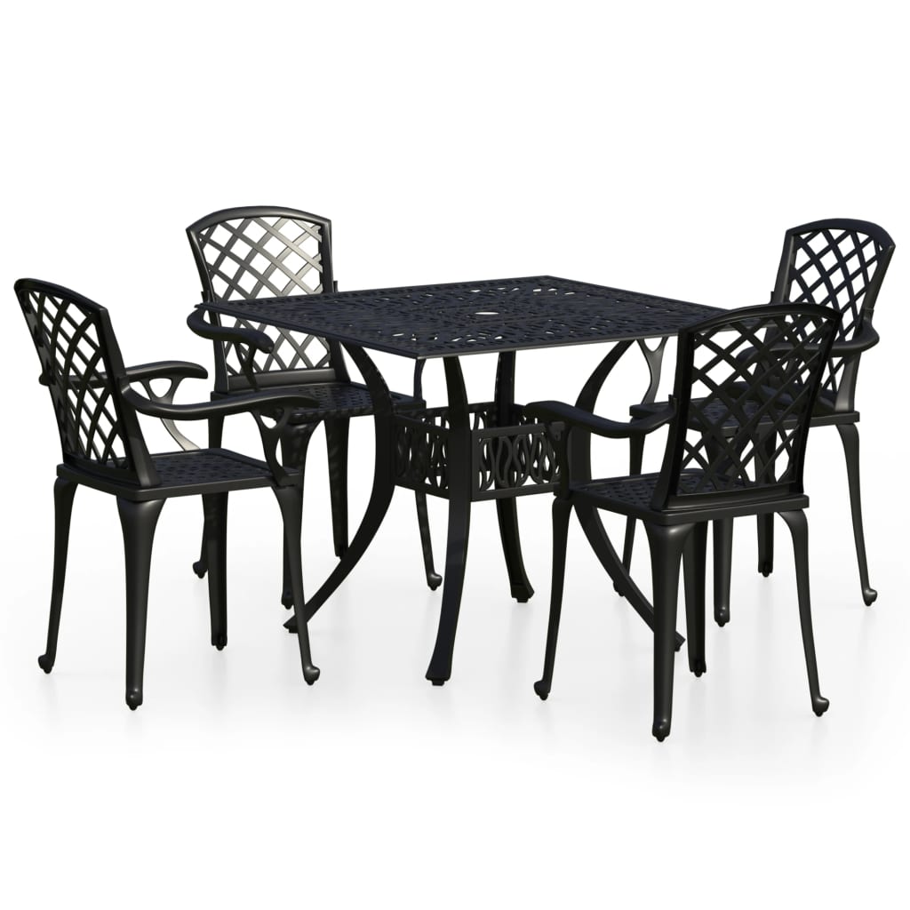 Set da Bistrot 5 pz in Alluminio Pressofuso Nero cod mxl 37946