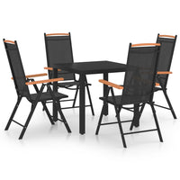 Set Mobili da Pranzo per Giardino 5 pz in Alluminio Nero cod mxl 40730