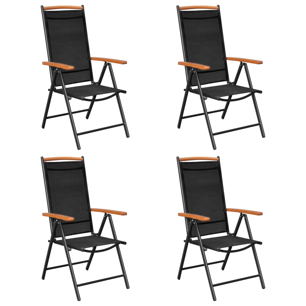 Set Mobili da Pranzo per Giardino 5 pz in Alluminio Nero cod mxl 40730