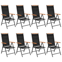 Set da Pranzo da Giardino 9 pz in Alluminio Nero cod mxl 47622