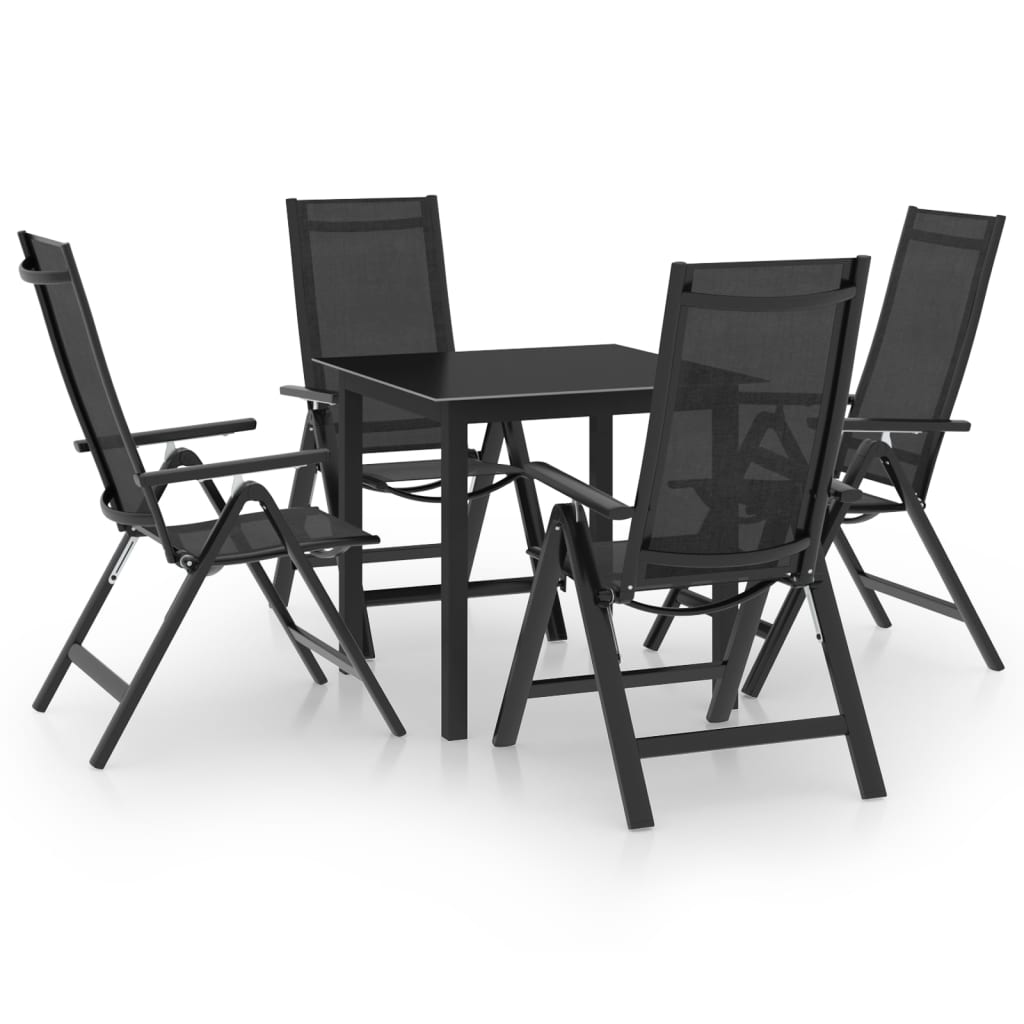 Set Mobili da Pranzo per Giardino 5 pz in Alluminio Antracite cod mxl 45889