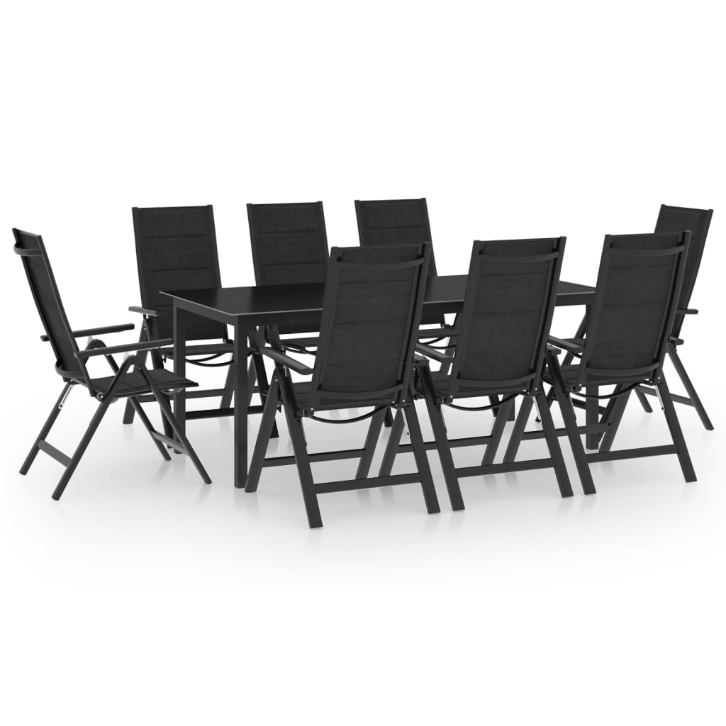 Set Mobili da Pranzo per Giardino 9 pz in Alluminio Antracite 3070642