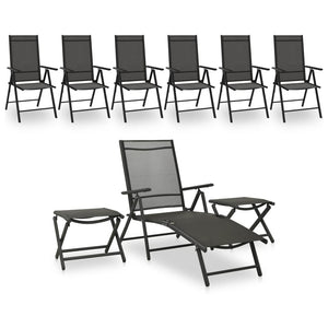 Set per Divani da Giardino 9 pz Nero e Antracite cod mxl 43912