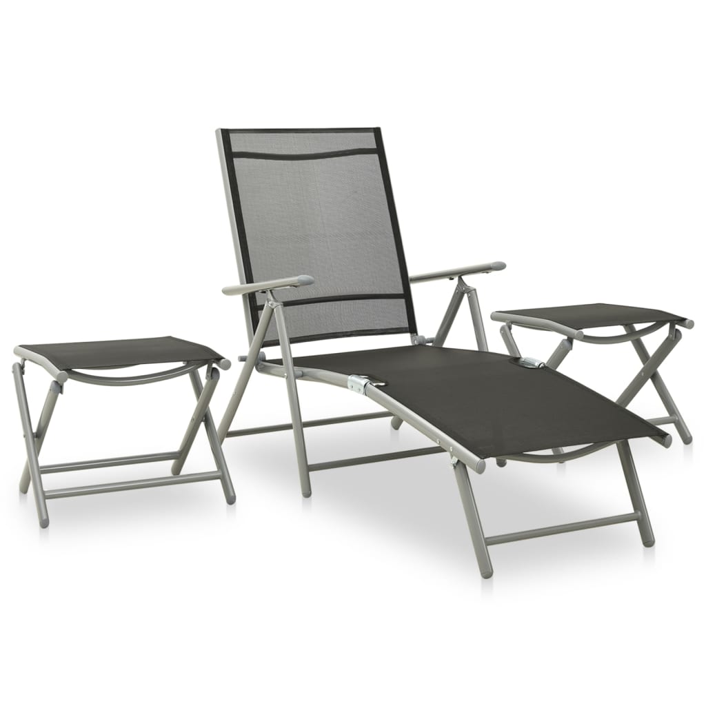 Set per Divani da Giardino 9 pz Nero e Argento cod mxl 45890