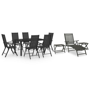 Set da Pranzo da Giardino 10 pz Nero e Antracite cod mxl 43878