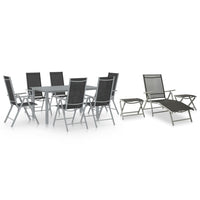 Set da Pranzo da Giardino 10 pz Nero e Argento 3070646