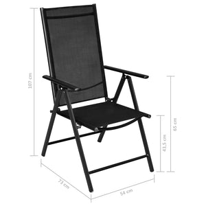 Set Mobili da Pranzo per Giardino 5 pz in Alluminio Nero cod mxl 45893