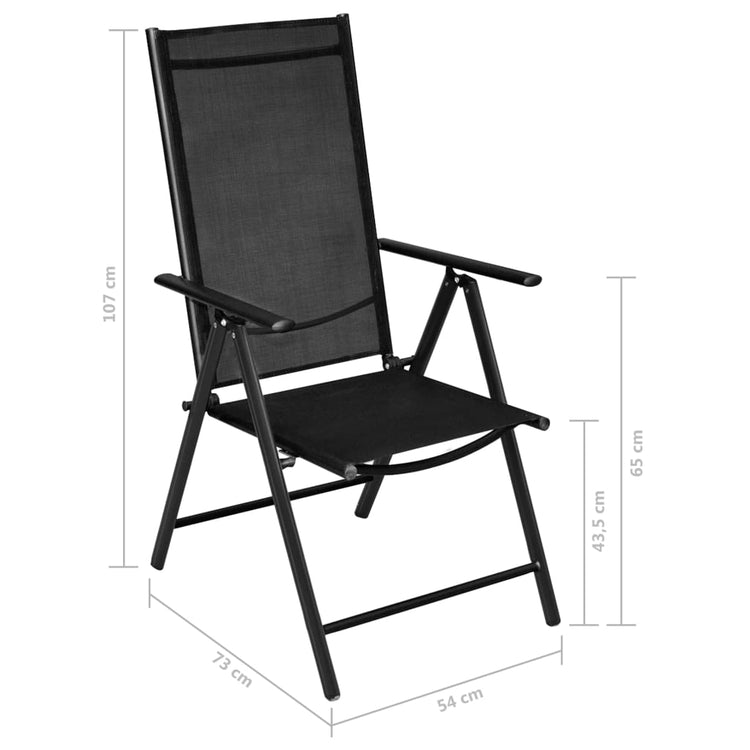 Set Mobili da Pranzo per Giardino 5 pz in Alluminio Nero cod mxl 45893