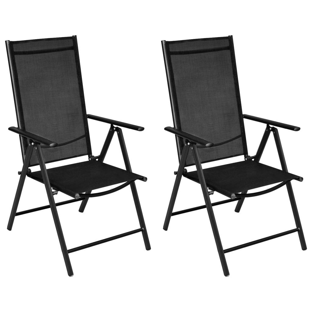 Set da Bistrot 3 pz in Alluminio e Textilene Nero cod mxl 42070