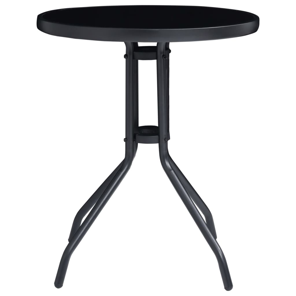 Set da Bistrot 3 pz in Alluminio e Textilene Nero cod mxl 42070