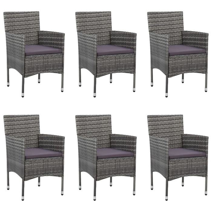 Set Mobili da Pranzo per Giardino 7 pz in Polyrattan Grigio 3070752