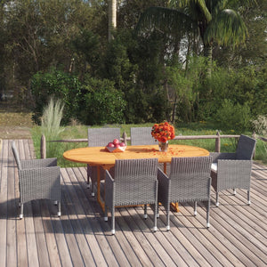 Set Mobili da Pranzo per Giardino 7 pz in Polyrattan Grigio 3070752