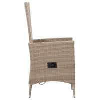 Set Mobili da Pranzo per Giardino 7 pz in Polyrattan Beige  cod mxl 40521