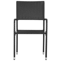 Set Mobili da Pranzo per Giardino 7 pz in Polyrattan Nero cod mxl 40916