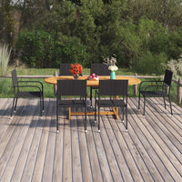 Set Mobili da Pranzo per Giardino 7 pz in Polyrattan Nero 3070772