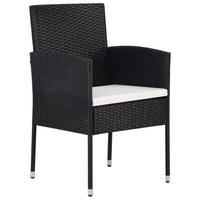 Set Mobili da Pranzo per Giardino 7 pz in Polyrattan Nero cod mxl 40920