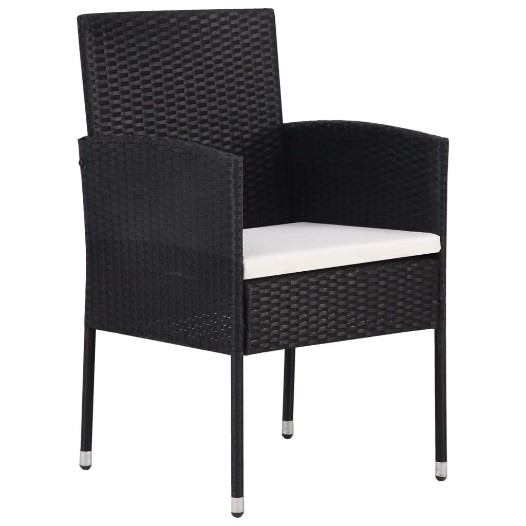 Set Mobili da Pranzo per Giardino 7 pz in Polyrattan Nero 3070774