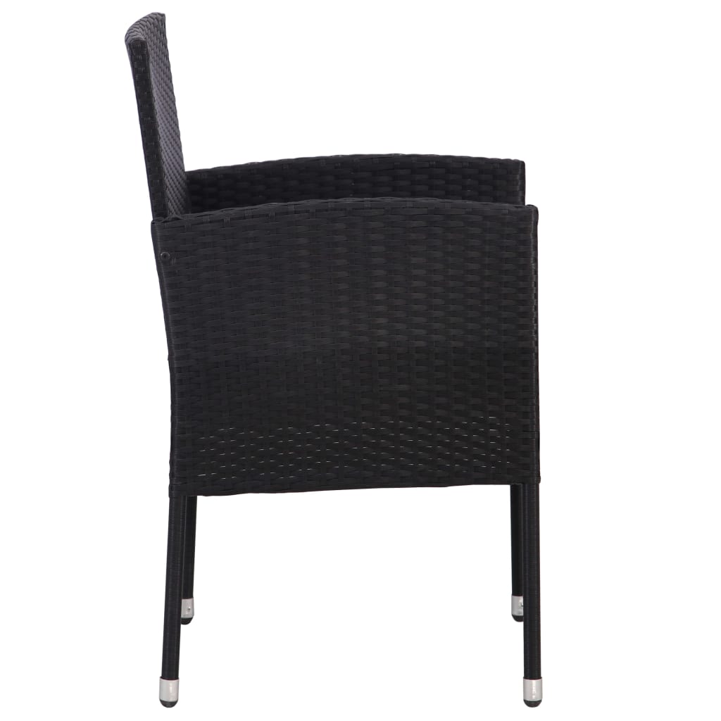 Set Mobili da Pranzo per Giardino 7 pz in Polyrattan Nero 3070774