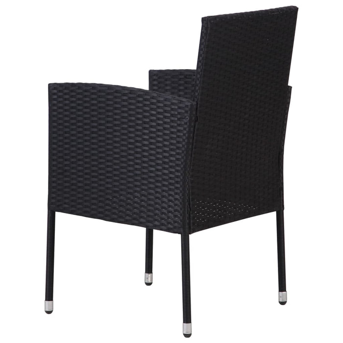 Set Mobili da Pranzo per Giardino 7 pz in Polyrattan Nero cod mxl 40920