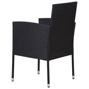 Set Mobili da Pranzo per Giardino 7 pz in Polyrattan Nero 3070774