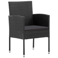 Set da Pranzo da Giardino 7 pz in Polyrattan Nero cod mxl 40915