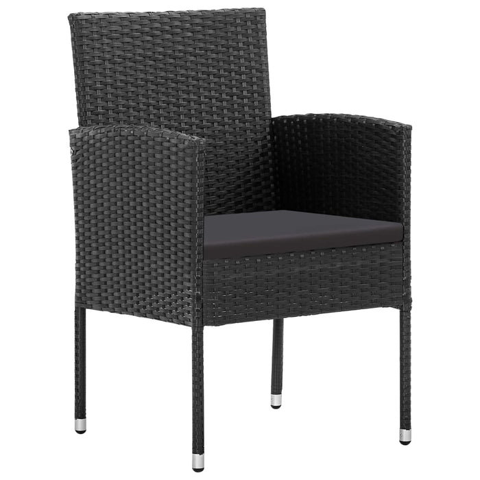 Set da Pranzo da Giardino 7 pz in Polyrattan Nero cod mxl 40915