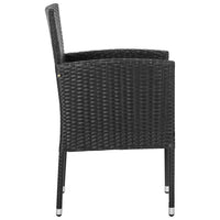 Set da Pranzo da Giardino 7 pz in Polyrattan Nero cod mxl 40915