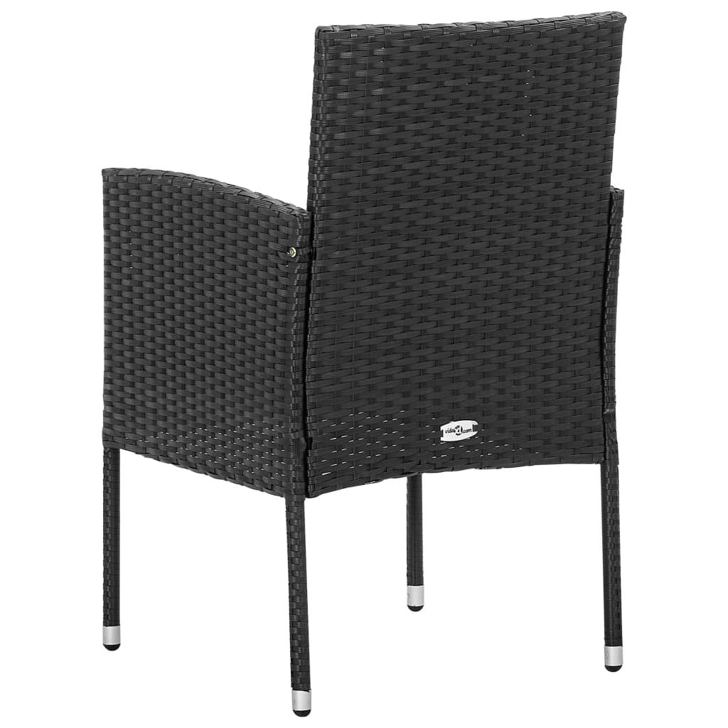 Set da Pranzo da Giardino 7 pz in Polyrattan Nero cod mxl 40915