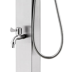 Doccia da Giardino con Base Grigia 225 cm in Acciaio Inox cod mxl 50832