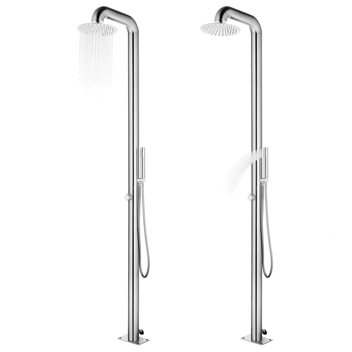 Doccia da Giardino con Base Grigia 230 cm in Acciaio Inox cod mxl 50721