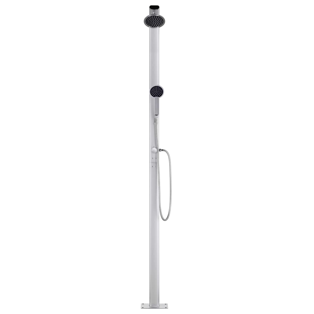 Doccia da Giardino con Base Grigia 220 cm in Alluminio 3070786