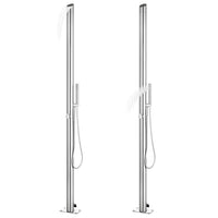 Doccia da Giardino con Base Grigia 225 cm in Acciaio Inox cod mxl 49986