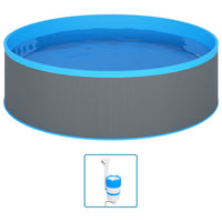 Piscina Fuori Terra con Skimmer e Pompa Sospesi 350x90cm Grigia