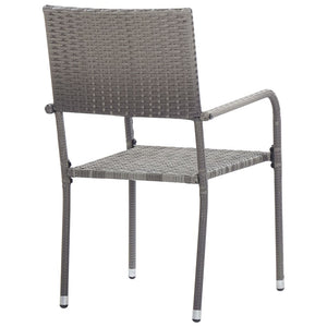 Set Mobili da Pranzo per Giardino 3 pz Polyrattan Grigio  cod mxl 40556