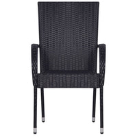 Set Mobili da Pranzo Giardino 5 pz in Polyrattan Nero cod mxl 37974